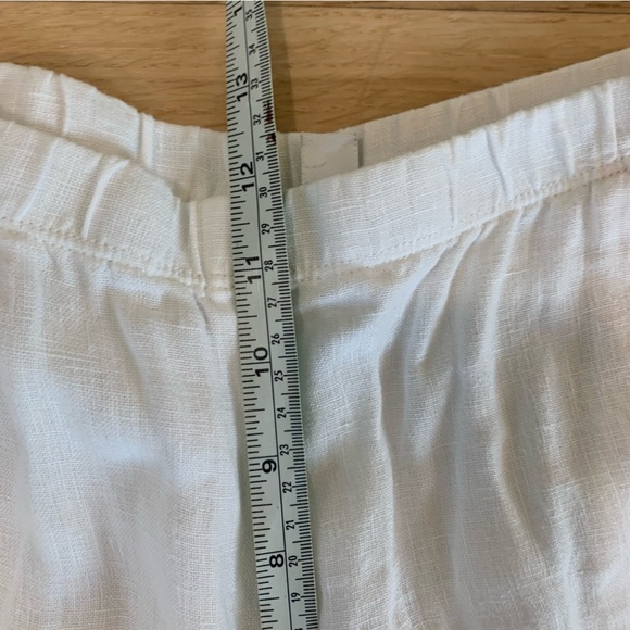 J Jill Love Linen White Wide Leg Pants Size Large Coastal Grandma Mature - Picture 9 of 10